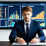 A professional financial analyst, male or female, in a modest business suit, seated at a sleek modern desk. The desk features a tablet displaying a diverse investment portfolio with charts and graphs, alongside abstract, minimalist representations of various assets like a small, polished gold bar and stylized models symbolizing real estate and commodities. The background is a clean, contemporary office space with subtle, blurred financial data scrolling on a large wall screen, suggesting a dynamic global market. The subject has a thoughtful and composed expression, fully clothed, appropriate attire, modest clothing, safe for work, professional, perfect anatomy, correct proportions, natural pose, well-formed hands, proper finger count, natural body proportions, professional photography, high quality.