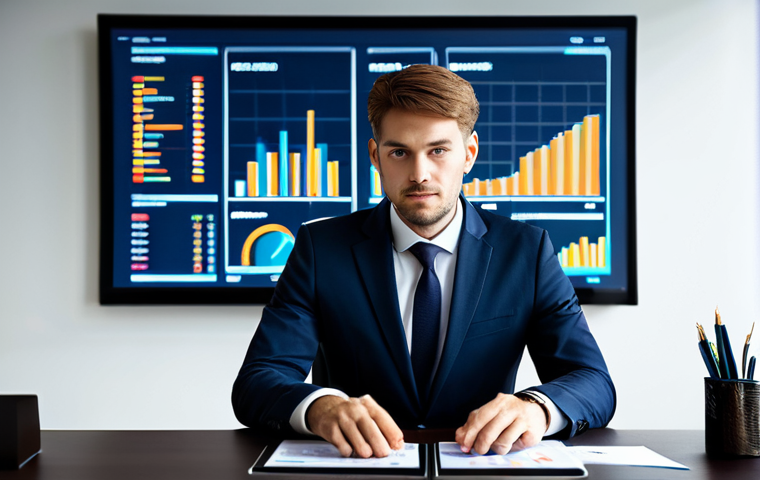 A professional financial analyst, male or female, in a modest business suit, seated at a sleek modern desk. The desk features a tablet displaying a diverse investment portfolio with charts and graphs, alongside abstract, minimalist representations of various assets like a small, polished gold bar and stylized models symbolizing real estate and commodities. The background is a clean, contemporary office space with subtle, blurred financial data scrolling on a large wall screen, suggesting a dynamic global market. The subject has a thoughtful and composed expression, fully clothed, appropriate attire, modest clothing, safe for work, professional, perfect anatomy, correct proportions, natural pose, well-formed hands, proper finger count, natural body proportions, professional photography, high quality.